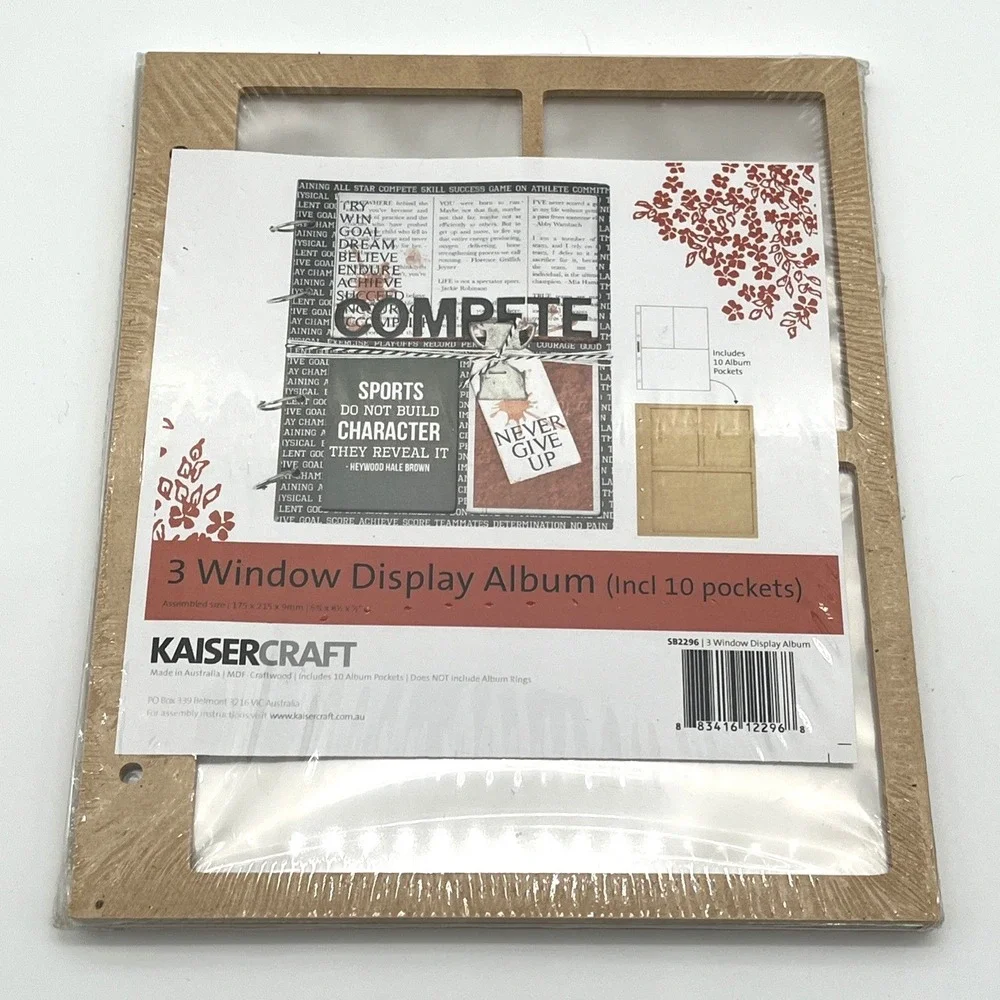 Kaisercraft 3 Window Display Album Lot x7 + Extra Pocket Pages Scrapbooking NEW